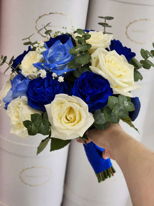 Blue & White Prom Bouquet