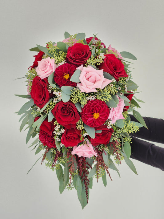 Burgundy Cascading Bridal Bouquet