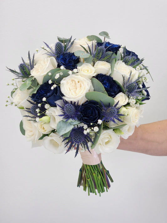 Navy & White Mix Bridal Bouquet