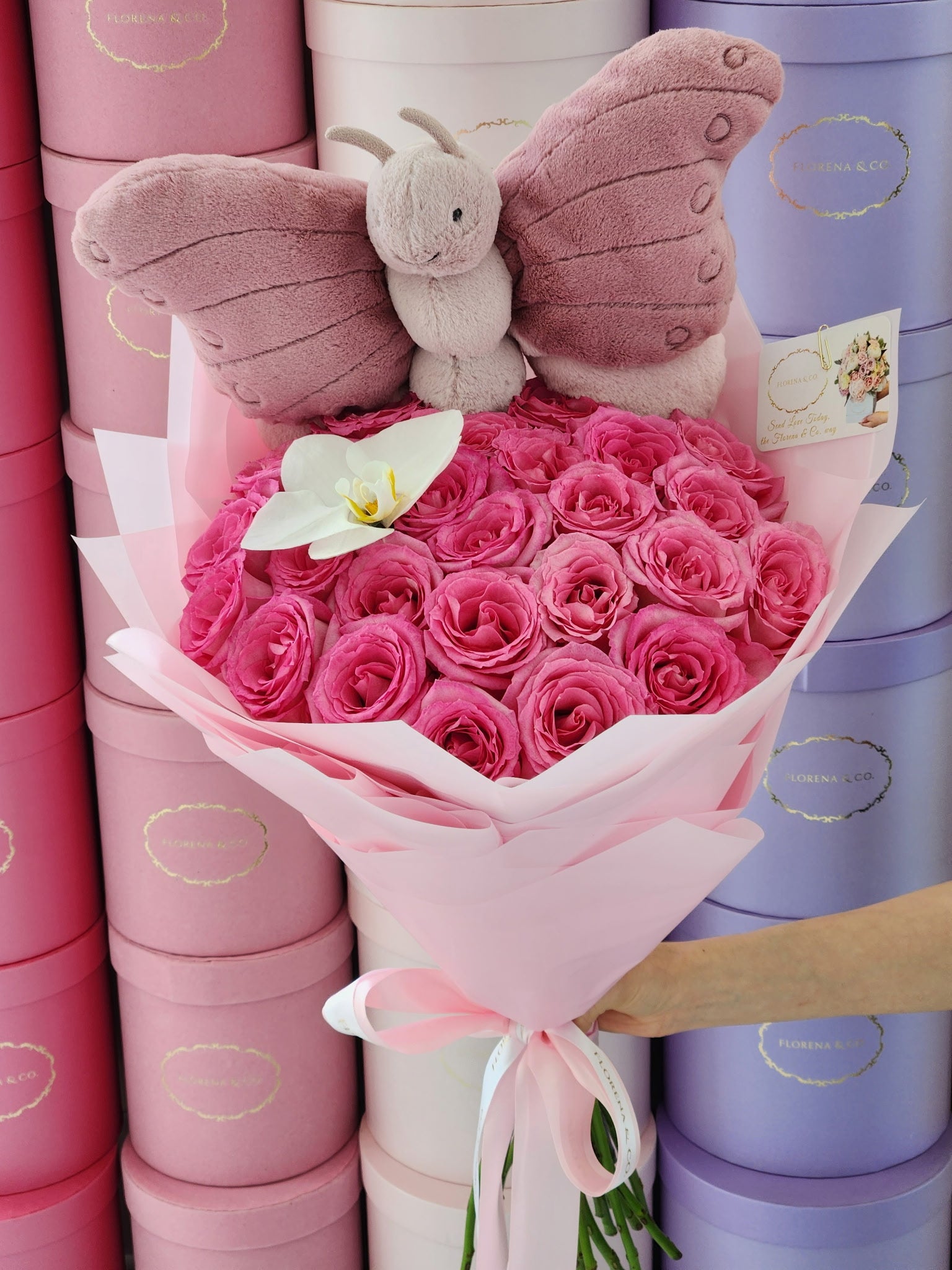 Bloom & Plushie Bouquet