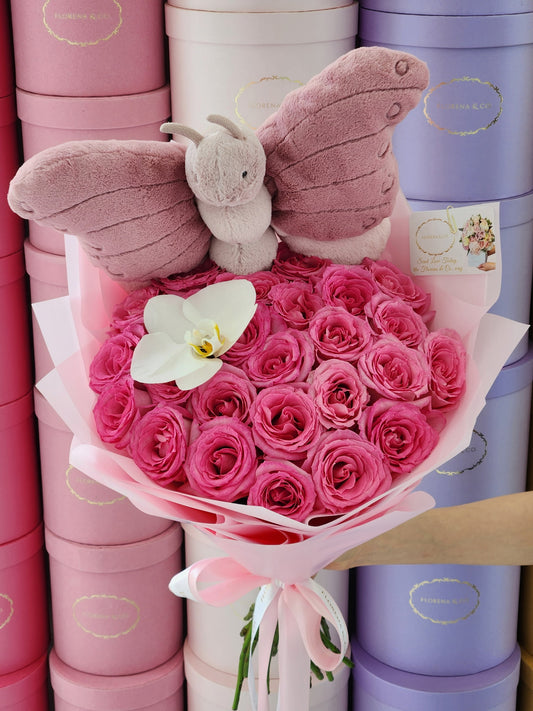Bloom & Plushie Bouquet