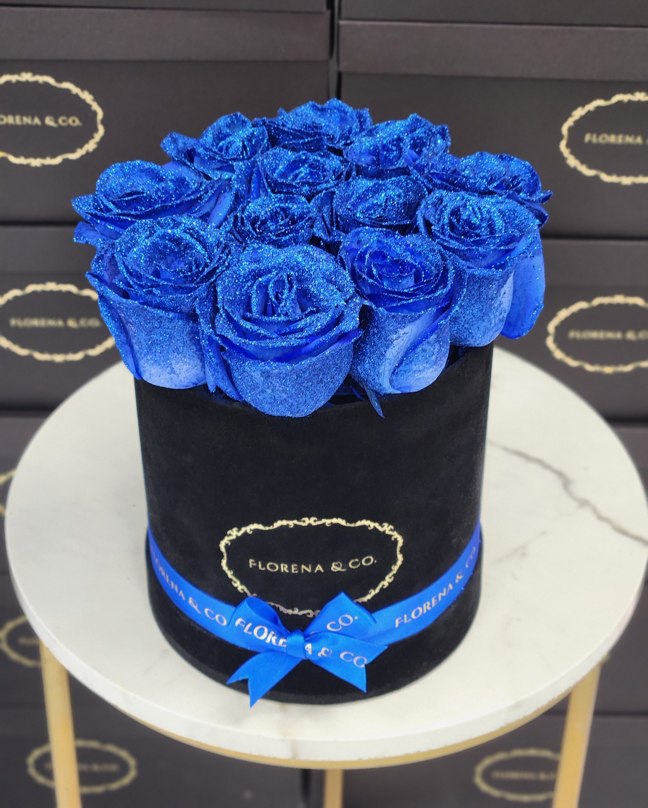 Glitter Blue Rose Box