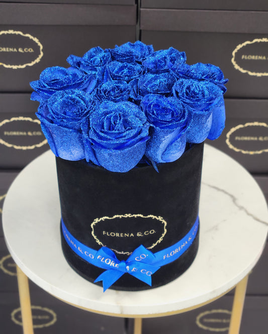 Glitter Blue Rose Box