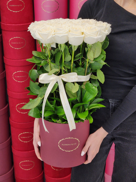 Standing Box - White Roses